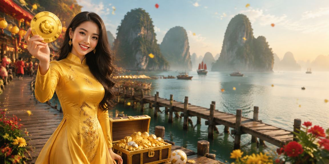 Người hâm mộ bóng đá mặc áo dài xem kèo cá cược tại Vịnh Hạ Long