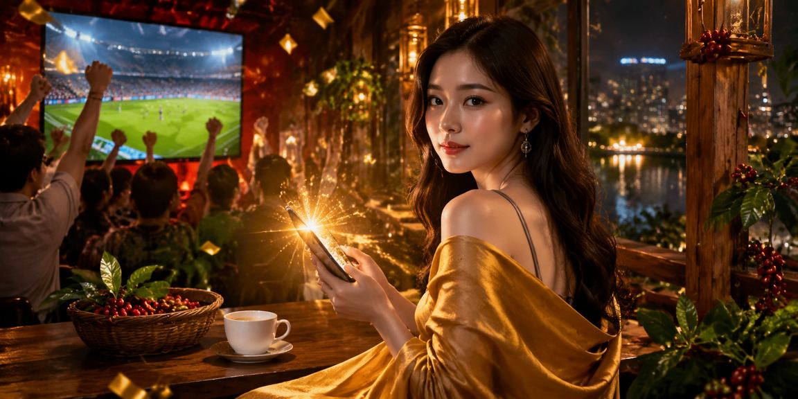 Người dùng Hà Nội ngồi cà phê đăng ký tài khoản cá cược thể thao trên điện thoại